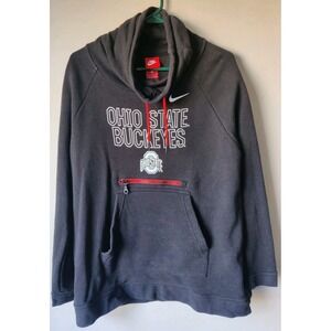 Ohio State Buckeyes Football Nike Sweatshirt Black Knit Pocket Logo Size  Medium
